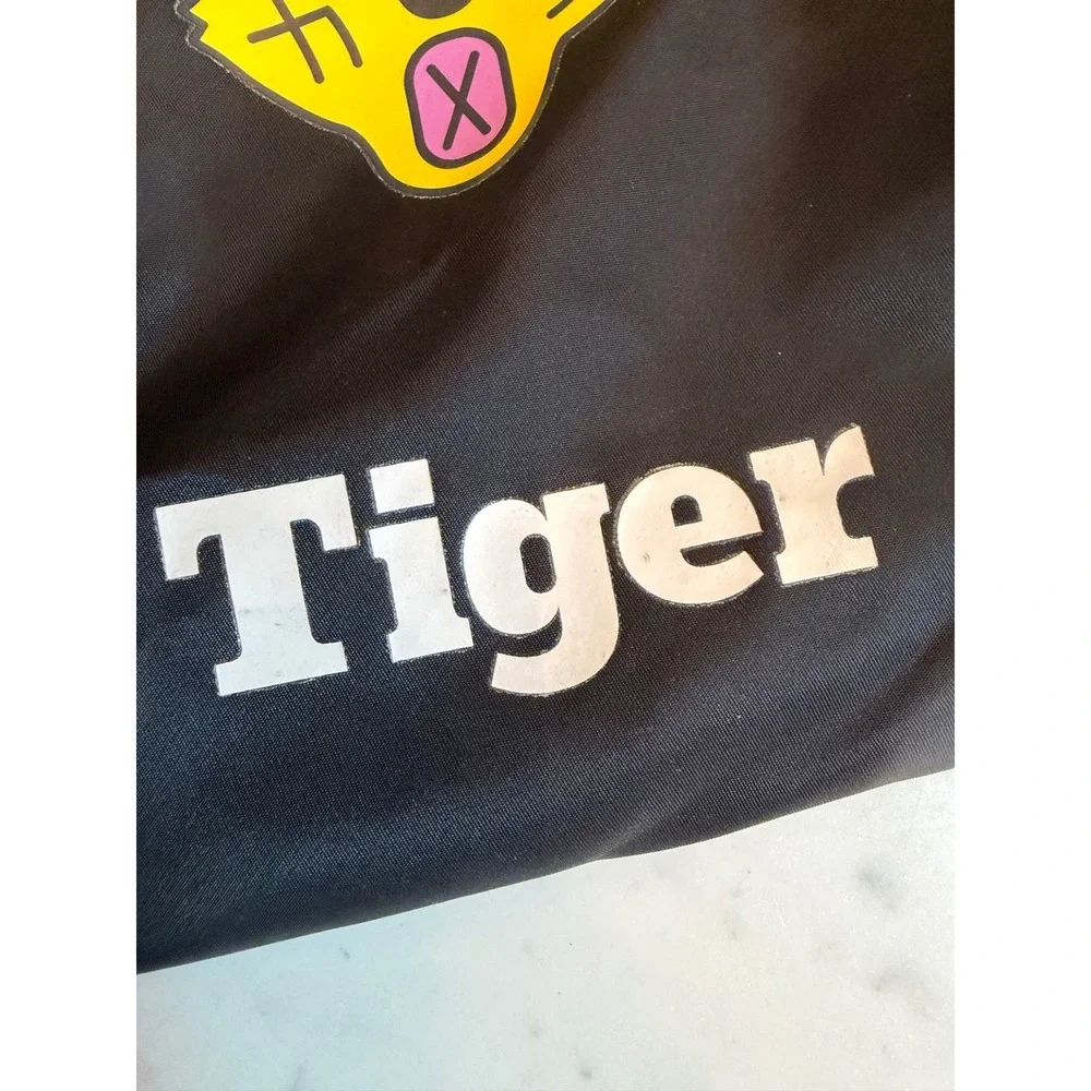 Onitsuka Tiger Black Drawstring Cinch Backpack Bag Tiger Graphic Print